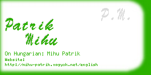 patrik mihu business card